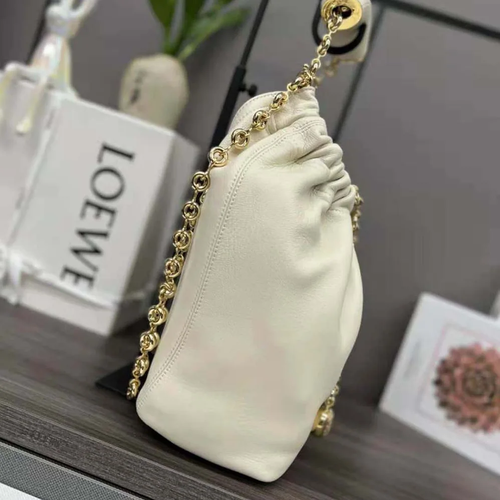 Loewe Small Squeeze Bag in Nappa Lambskin for Women in White Loewe Small Squeeze Bag in Nappa Lambskin for Women in White