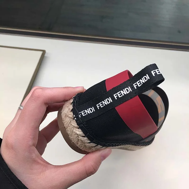 Fendi Black Canvas Espadrilles Shoes Black for Women Fendi Black Canvas Espadrilles Shoes Black for Women