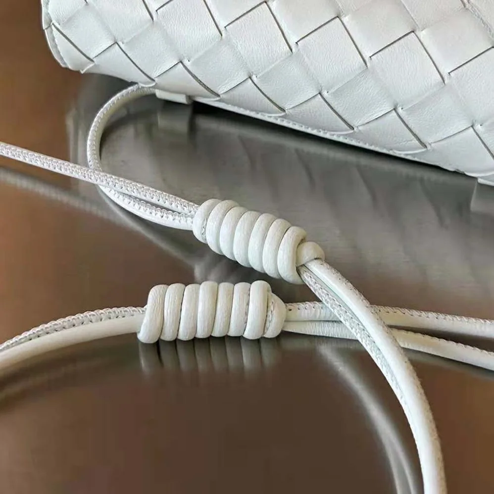 Bottega Veneta Mini Intrecciato Cross-Body Bag for Women in White