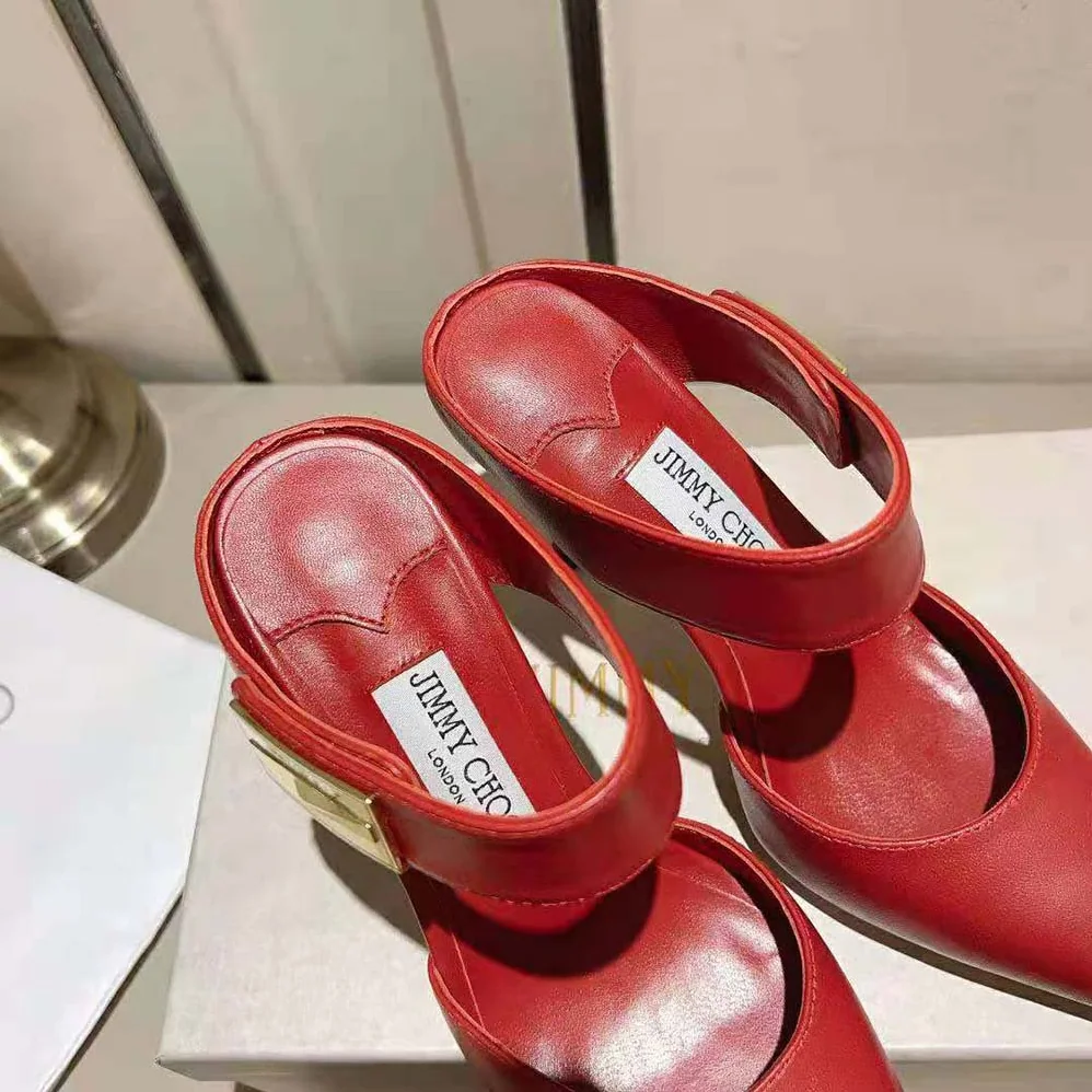 Jimmy Choo Nell Mule 85 Cranberry Calf Leather Mules for Women Jimmy Choo Nell Mule 85 Cranberry Calf Leather Mules for Women