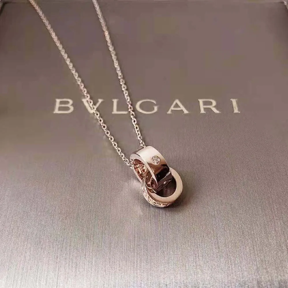 Bvlgari Necklace with 18 KT Rose Gold Chain for Women Bvlgari Necklace with 18 KT Rose Gold Chain for Women