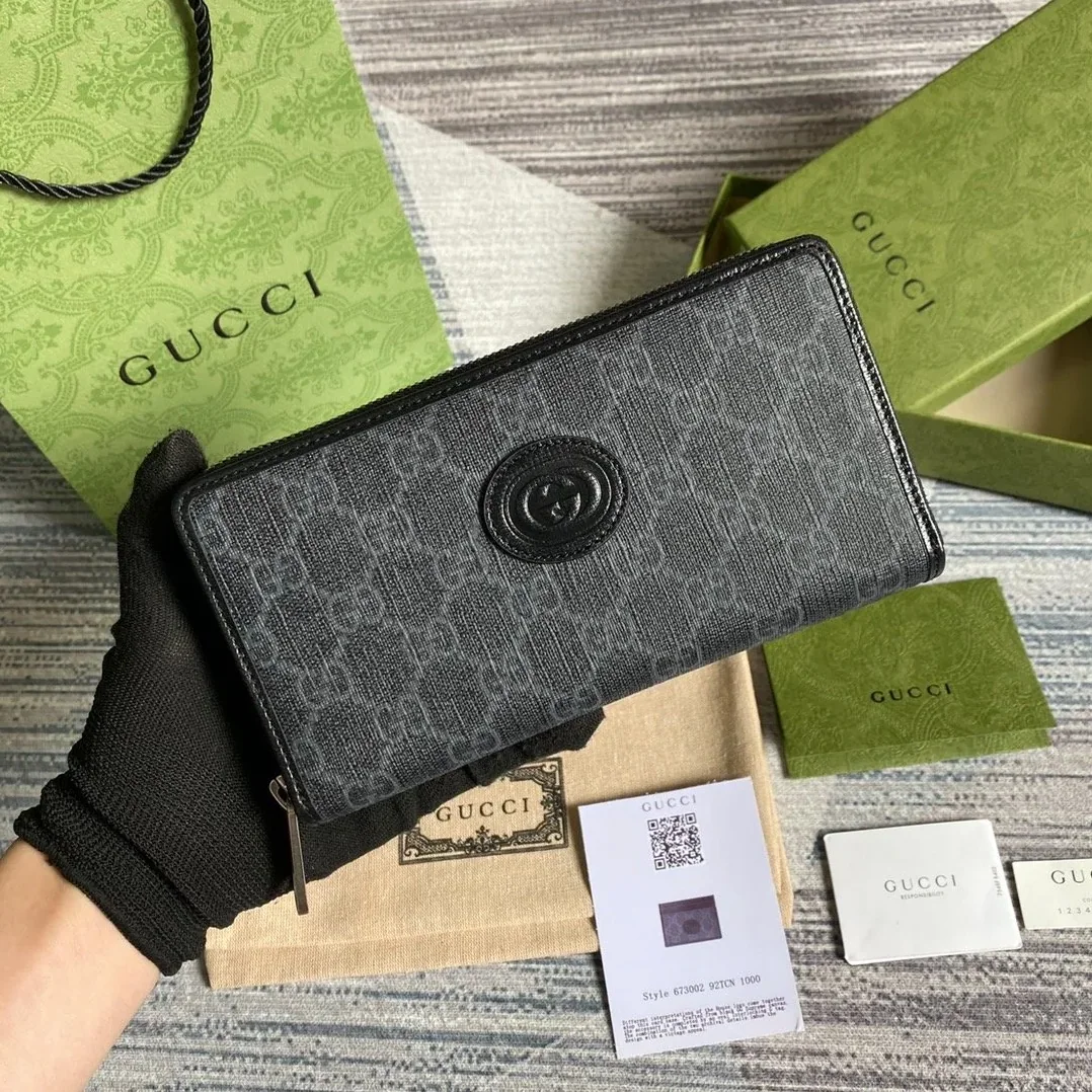 Gucci Ophidia GG Zip Around Wallet With Interlocking G Brown / Gucci Ophidia GG Zip Around Wallet With Interlocking G Brown /