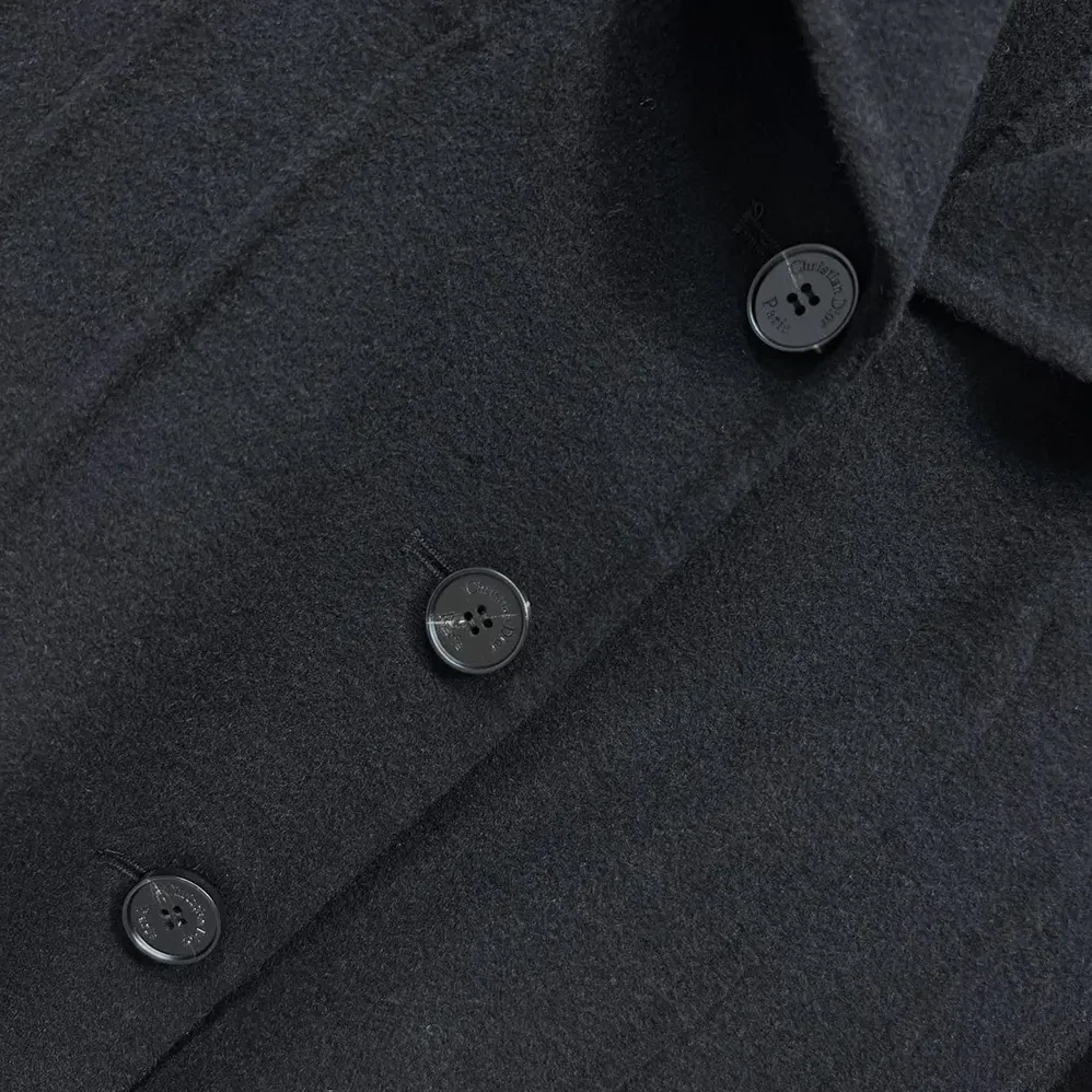 Dior Fitted Jacket with Sailor Collar Black Double-Sided Virgin Wool-Angora for Women in Blend Felt Dior Fitted Jacket with Sailor Collar Black Double-Sided Virgin Wool-Angora for Women in Blend Felt