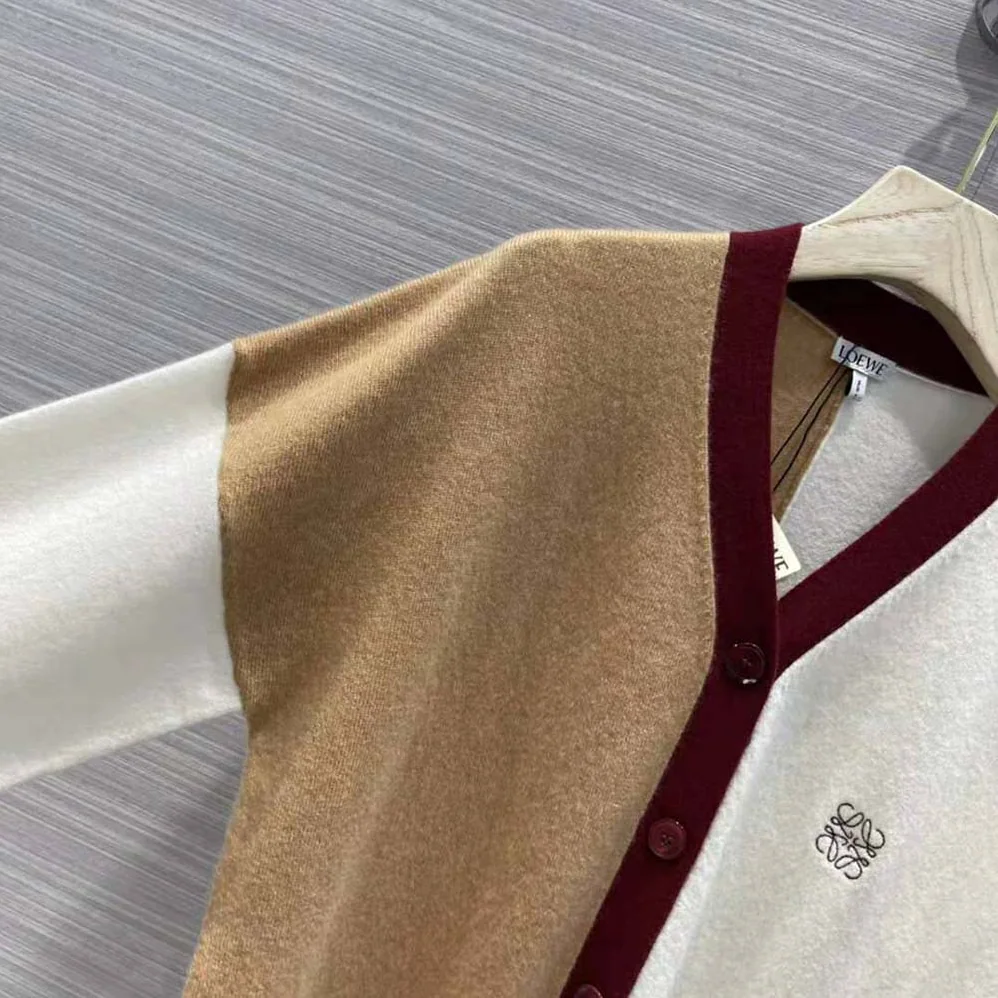 Loewe Anagram Asymmetric Cardigan in Wool for Women