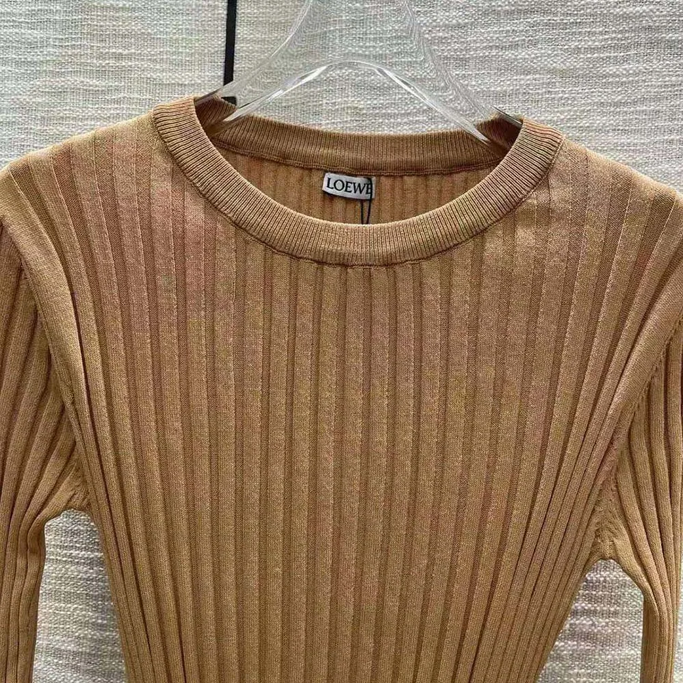 Loewe Long Sleeve Top in Viscose for Women in Beige Loewe Long Sleeve Top in Viscose for Women in Beige