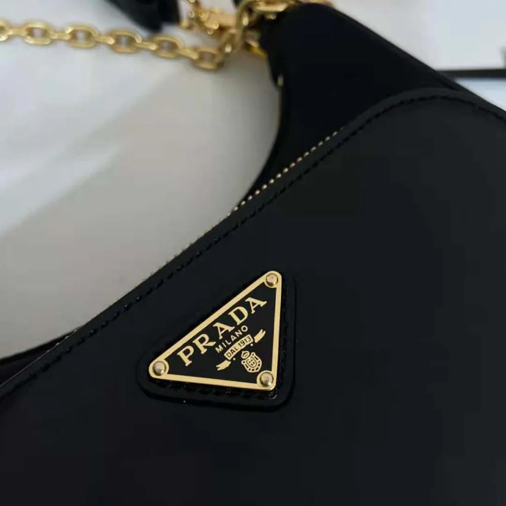 Prada Re-Nylon and Brushed Leather Mini-bag for Women in Black