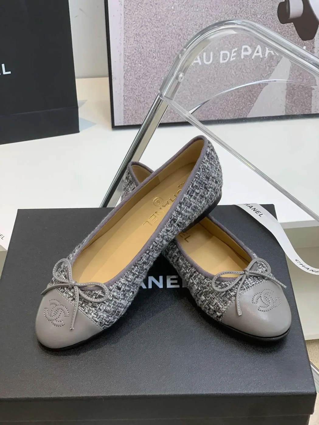 Chanel Ballet Flats Grey Chanel Ballet Flats Grey