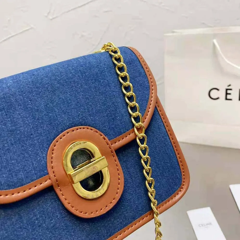 Celine Clutch Sulky in Denim and Calfskin for Women