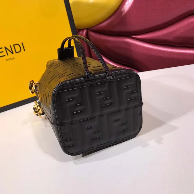 Fendi Mon Tresor Black Leather Mini for Women in Bag
