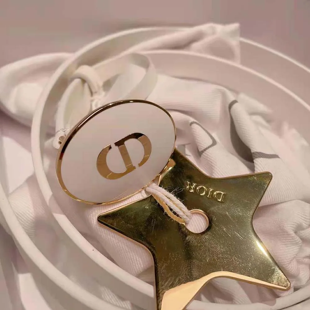 Dior Teddy-D Belt Smooth Calfskin-15 MM for Women in White