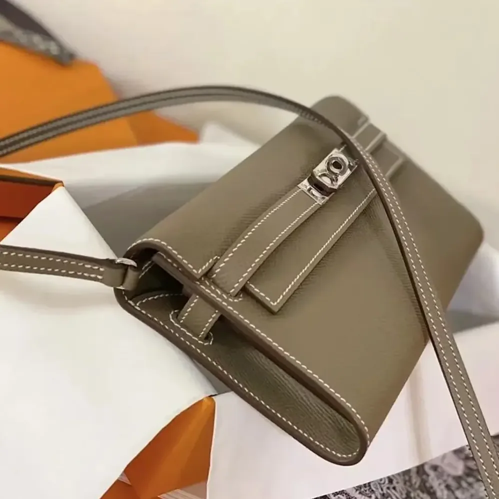 Hermes Kelly To Go in Epsom Leather for Women in Grey/Silver