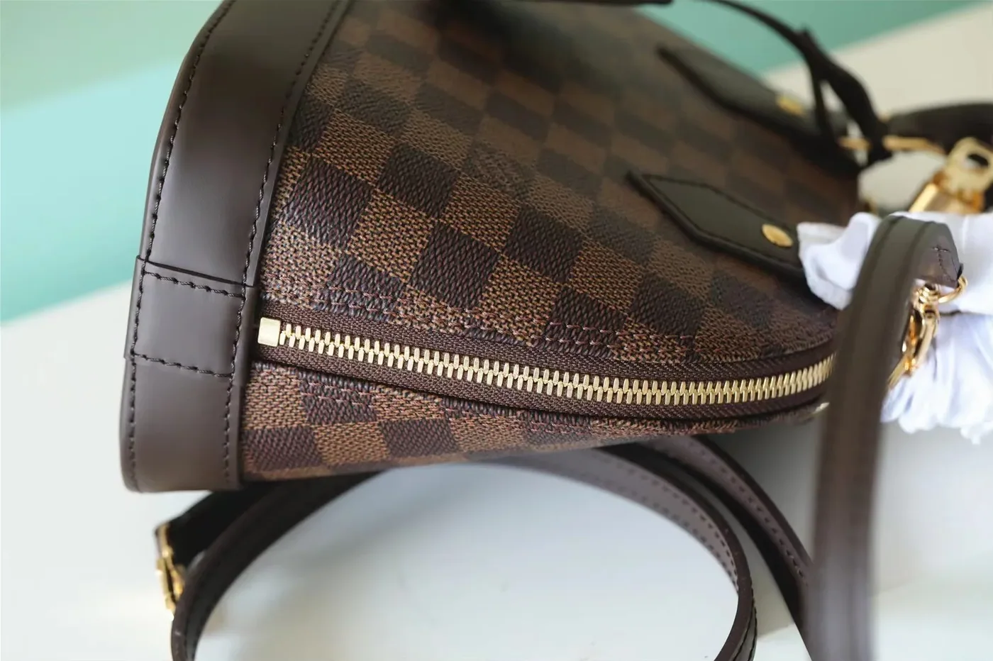 Louis Vuitton Alma BB Top Handle Bag in Brown Gold Hardware Louis Vuitton Alma BB Top Handle Bag in Brown Gold Hardware