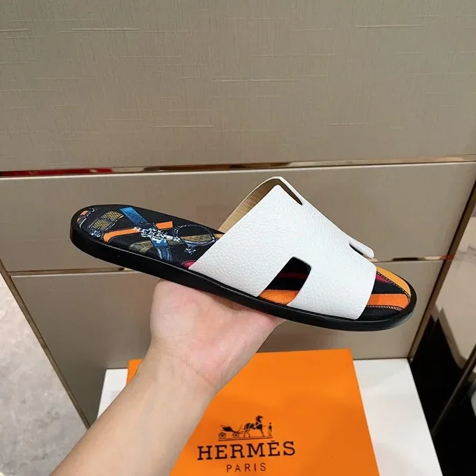 Hermes Izmir Sandals White in Multicolor Hermes Izmir Sandals White in Multicolor