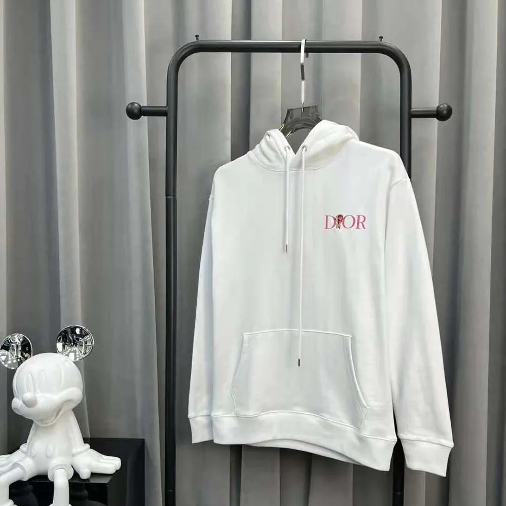 Dior Oversized Dior Jardin Hooded Sweatshirt White Cotton Fleece for Men Dior Oversized Dior Jardin Hooded Sweatshirt White Cotton Fleece for Men