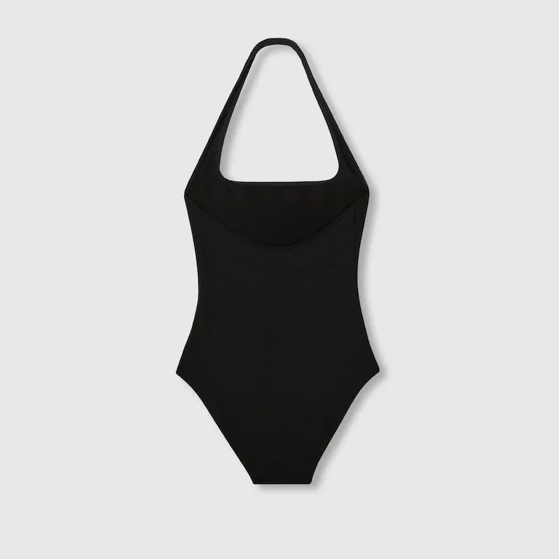 Gucci Sparkling Jersey Swimsuit With Print Black