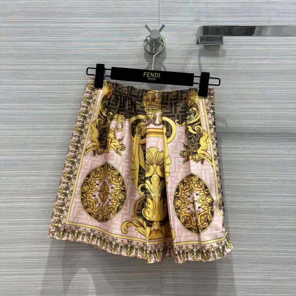 Fendi Fendace Multicolor Silk Skirt for Women