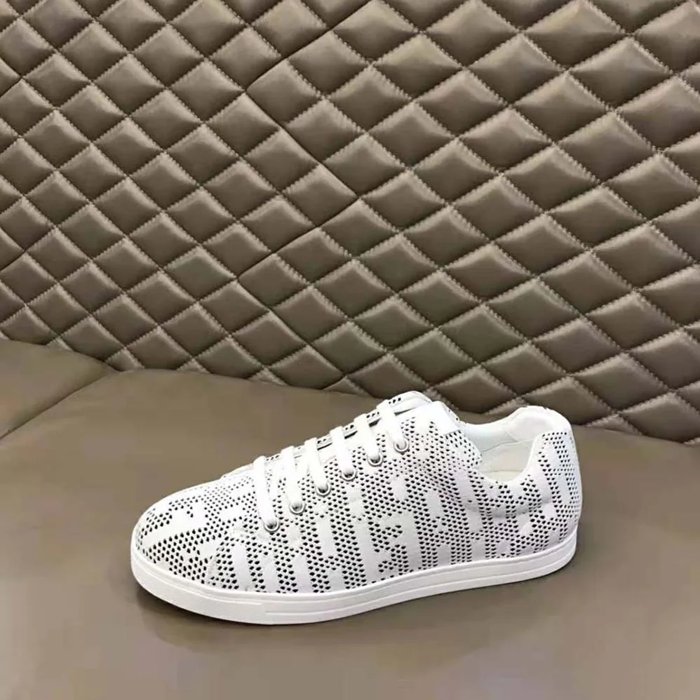 Fendi Lace-up Sneakers White Mesh Low for Men in Tops