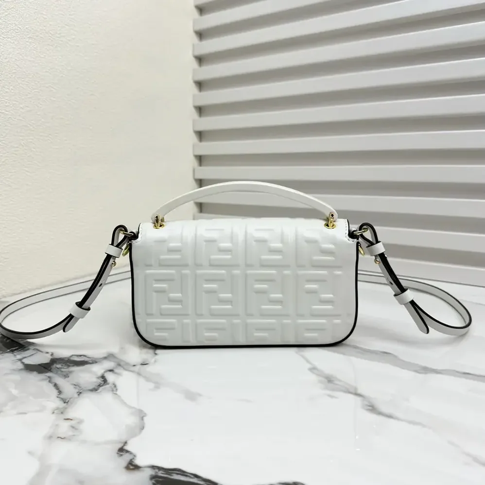 Fendi Baguette Phone Pouch White Nappa Leather Pouch for Women