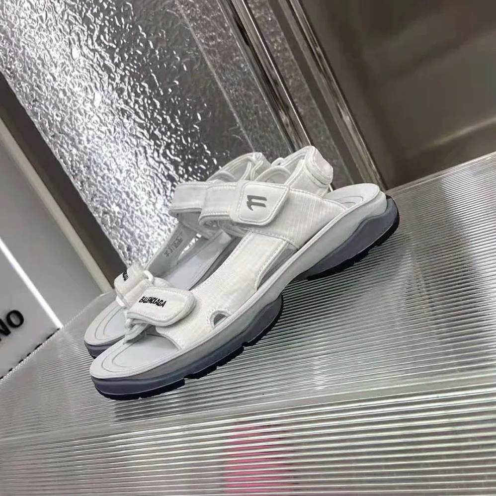 Balenciaga Tourist Sandal in White, Grey and Black Technical Material for Unisex