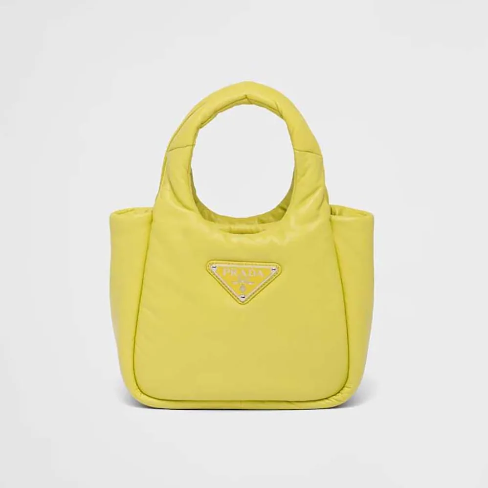 Prada Small Padded Prada Soft Nappa-Leather Bag for Women in Yellow Prada Small Padded Prada Soft Nappa-Leather Bag for Women in Yellow
