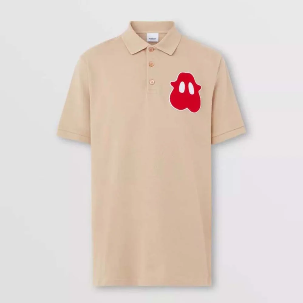 Burberry Monster Graphic Cotton Pique Oversized Polo Shirt for Men in Sandy