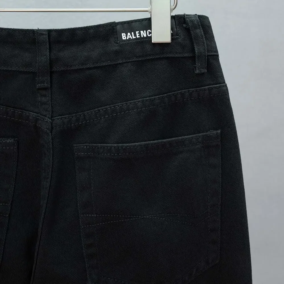 Balenciaga Flared Pants in Black Soft Hand Italian Denim for Women in Black