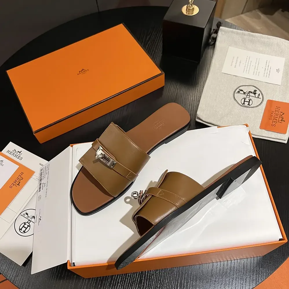 Hermes Giulia Sandal-Brown H231056Z for Women Hermes Giulia Sandal-Brown H231056Z for Women