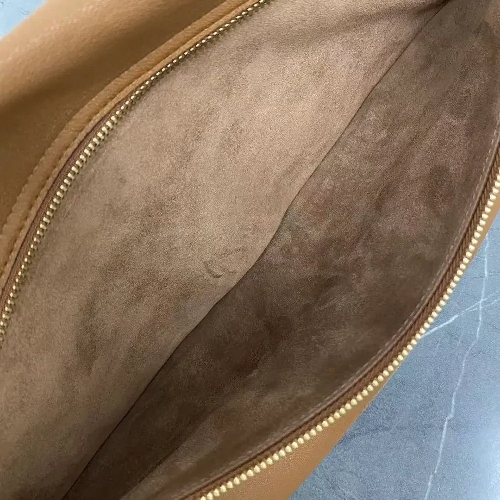 Celine Halfmoon Soft Triomphe Bag in Supple Shiny Lambskin for Women in Brown Celine Halfmoon Soft Triomphe Bag in Supple Shiny Lambskin for Women in Brown
