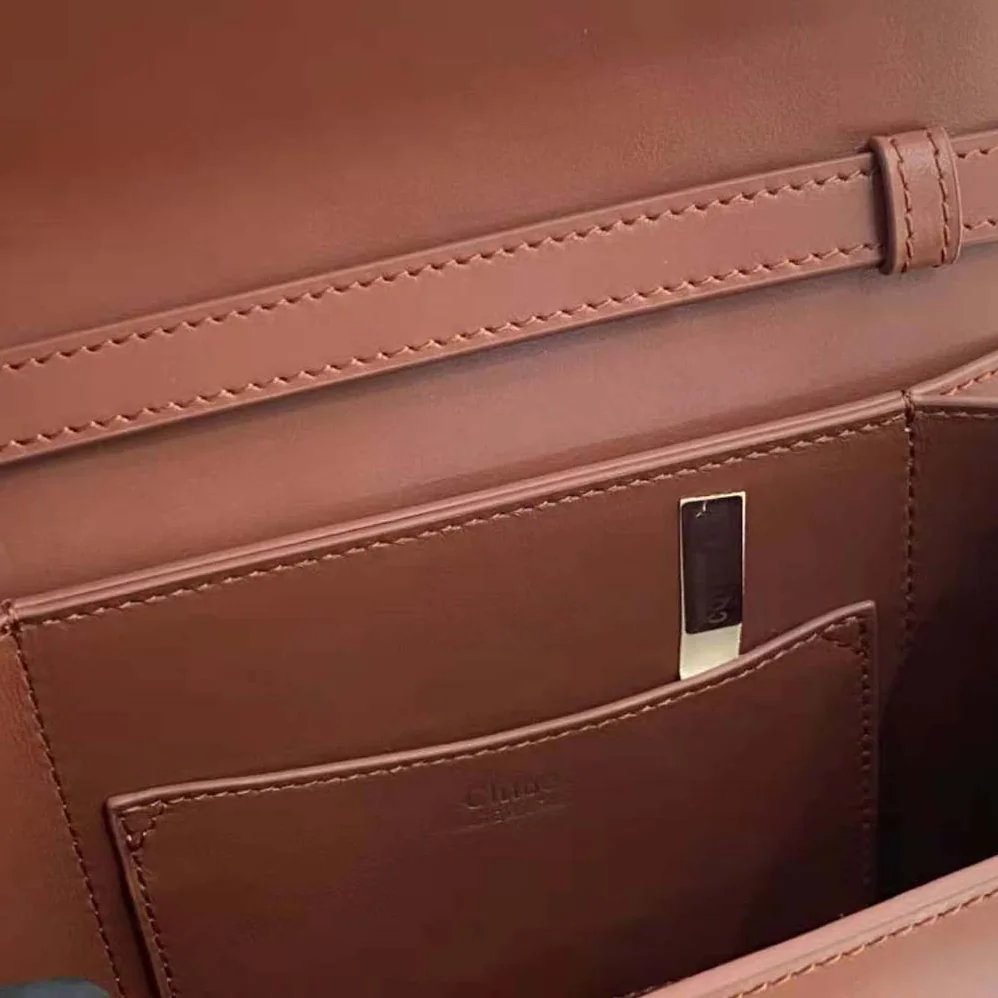 Chloe Kattie Cross-Body Bag in Shiny Calfskin for Women in Brown Chloe Kattie Cross-Body Bag in Shiny Calfskin for Women in Brown