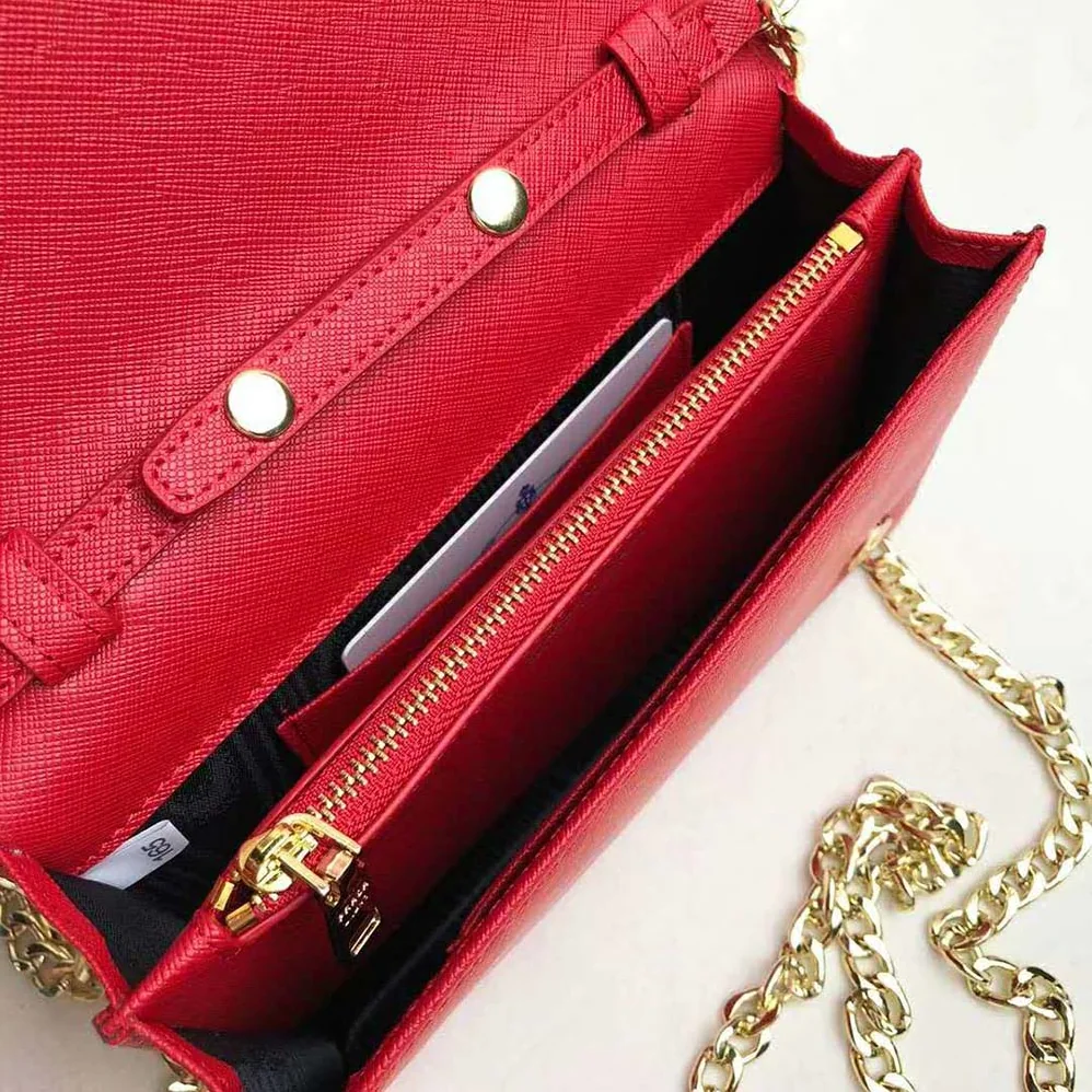 Prada Saffiano Leather Shoulder Bag for Women in Red
