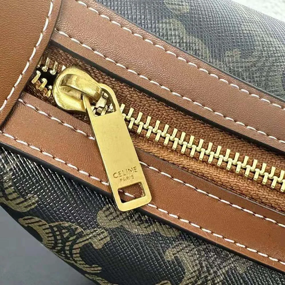 Celine Heloise Bag in Triomphe Canvas and Calfskin for Women