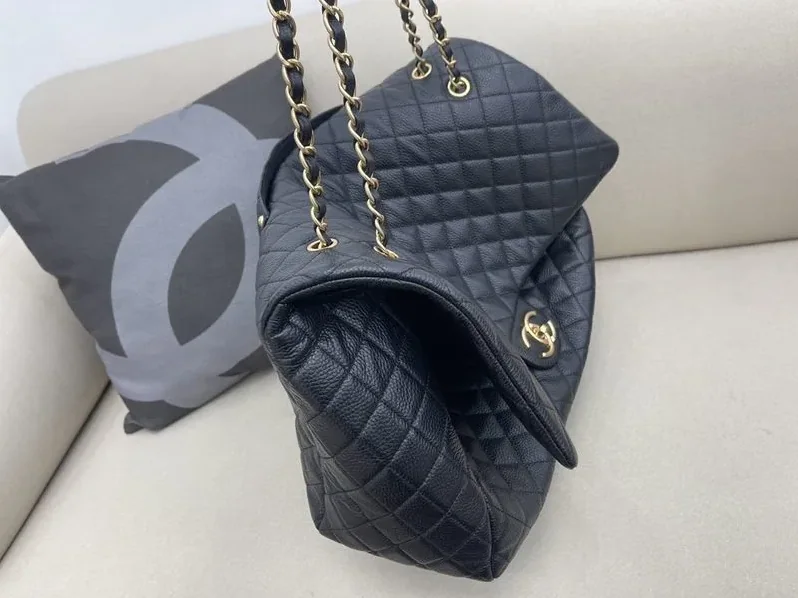 Chanel Coco Luggage Large Crossbody Bag in Black Gold Hardware