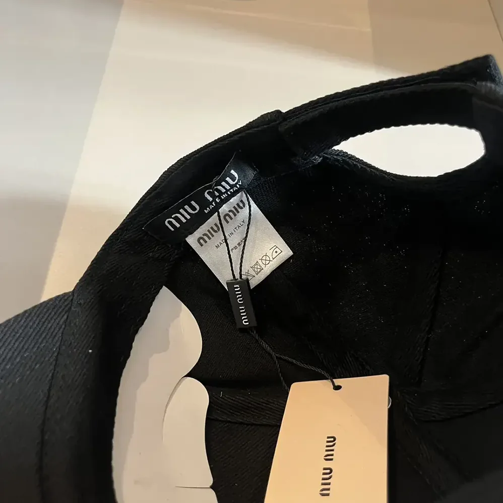 Miu Miu Drill Baseball Cap-Black 5HC179_2DXI_F0967 for Women