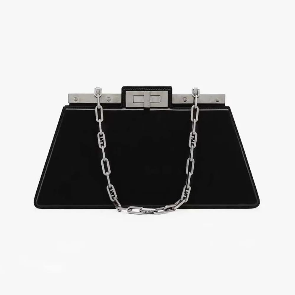 Fendi Peekaboo Cut Medium Black Leather Bag for Women Fendi Peekaboo Cut Medium Black Leather Bag for Women
