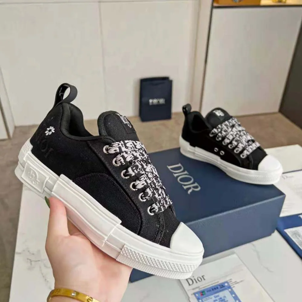 Dior by Erl B23 Skater Sneaker Black Cotton Canvas for Men