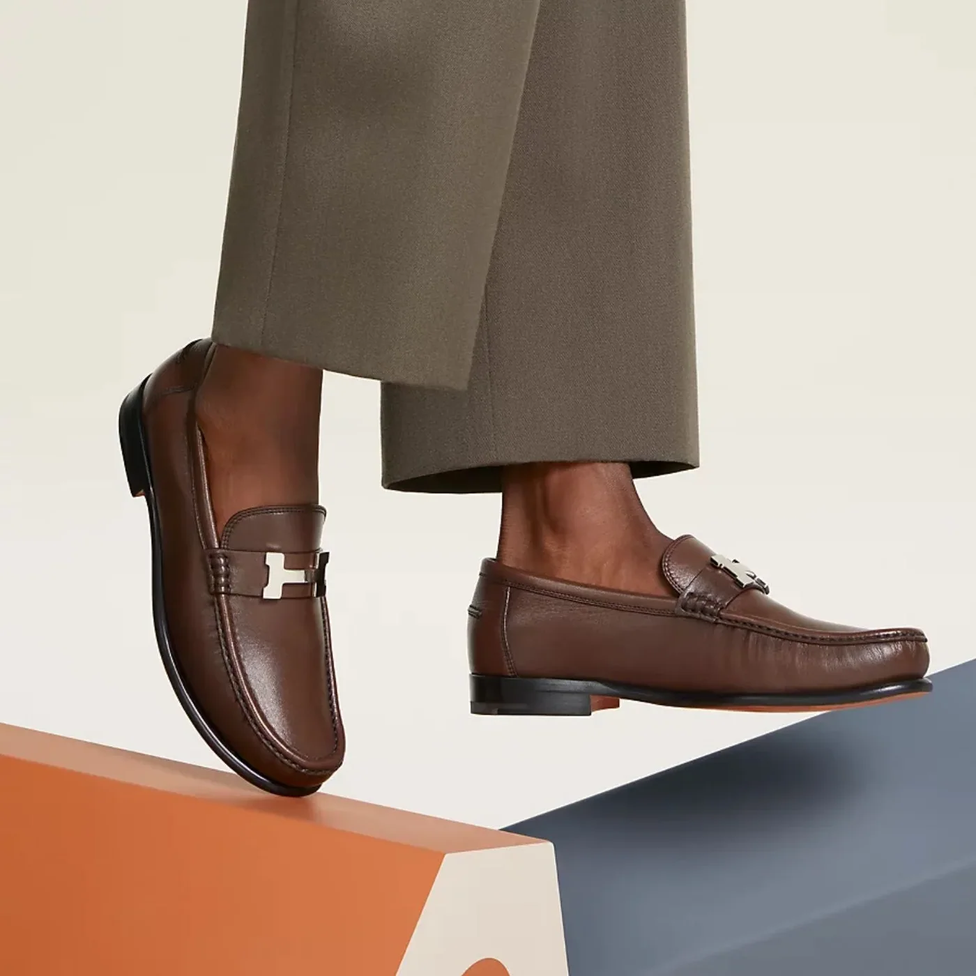 Hermes Karlo Loafers Marron Pecan Hermes Karlo Loafers Marron Pecan