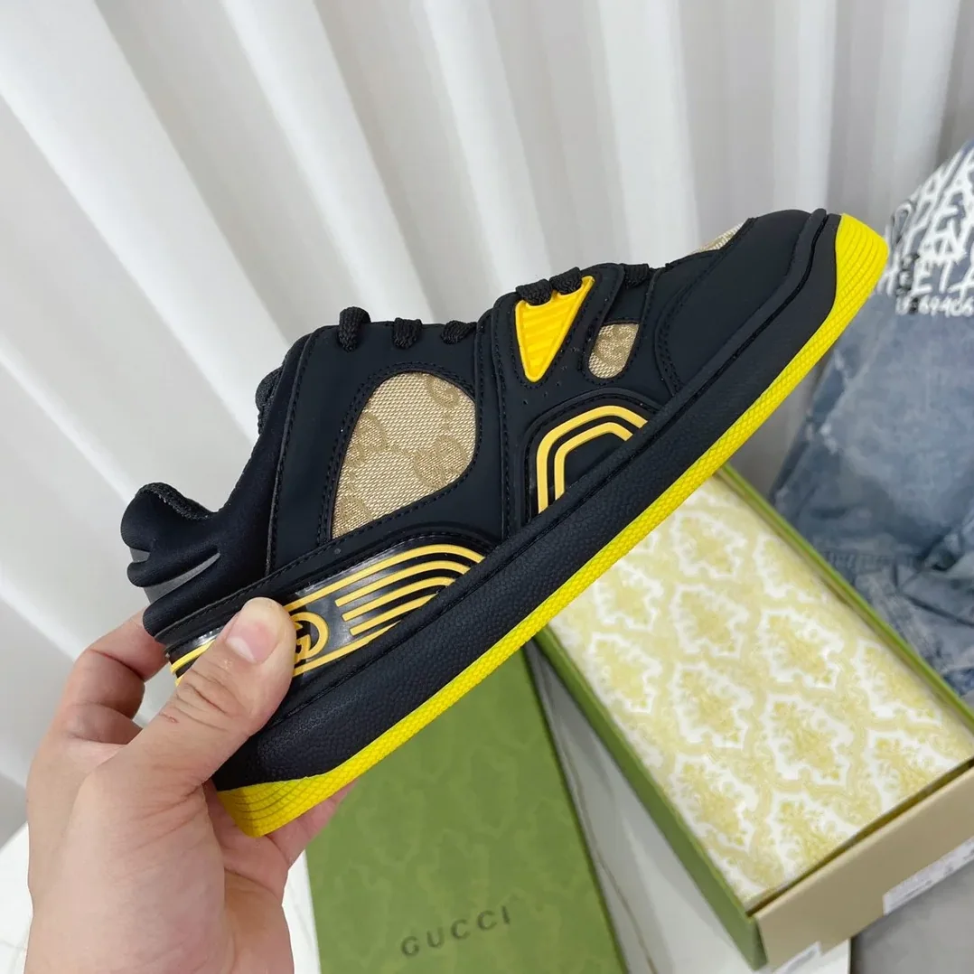 Gucci GG Basket Sneaker Black And Yellow for Men