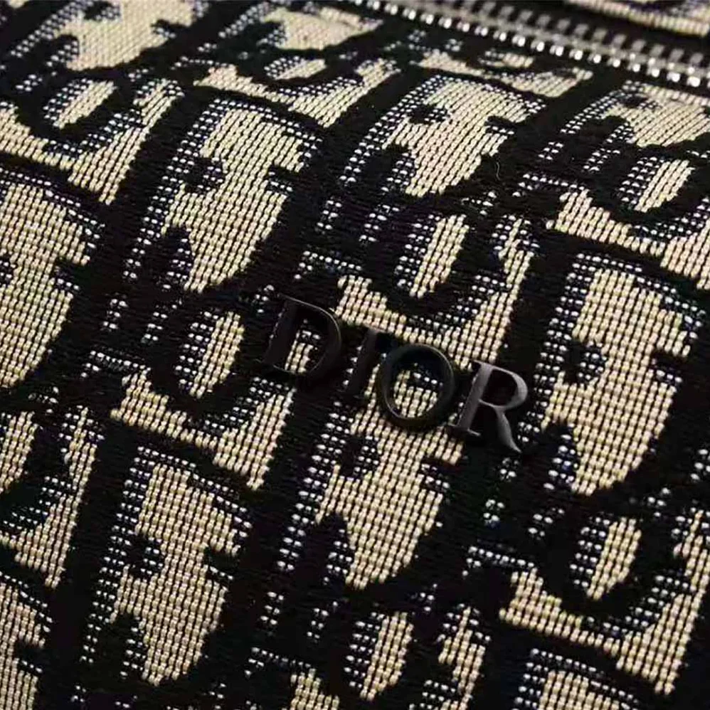 Dior Beige and Black Dior Oblique Jacquard Roller Messenger Bag for Men Dior Beige and Black Dior Oblique Jacquard Roller Messenger Bag for Men