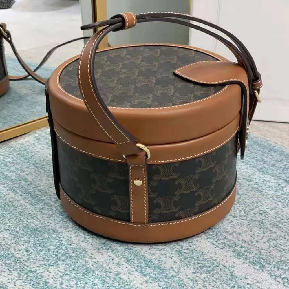 Celine Medium Tambour Bag in Triomphe Canvas for Women