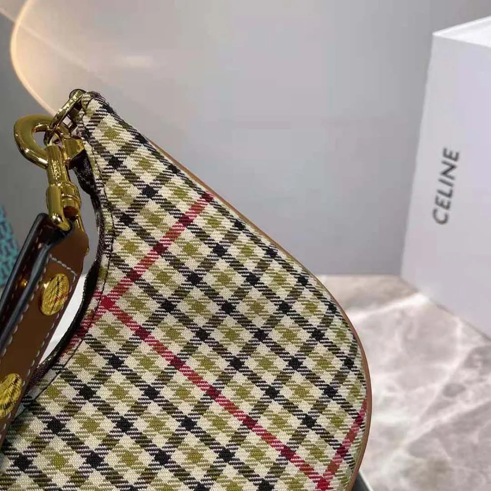 Celine Medium Strap Ava Bag in Textile and Calfskin for Women Celine Medium Strap Ava Bag in Textile and Calfskin for Women