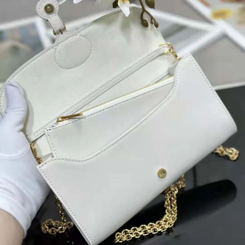 Dior Bobby East-west Pouch with Chain Latte Smooth Calfskin for Women Dior Bobby East-west Pouch with Chain Latte Smooth Calfskin for Women