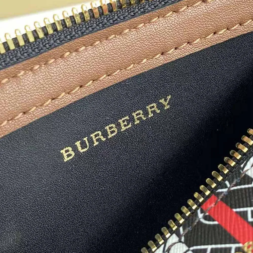 Burberry The Monogram Stripe E-canvas and Leather Barrel Bag for Women