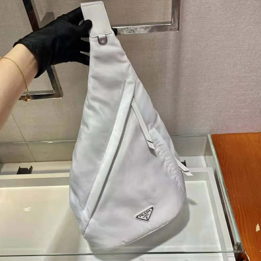 Prada Re-Nylon and Leather Backpack for Women in White Prada Re-Nylon and Leather Backpack for Women in White