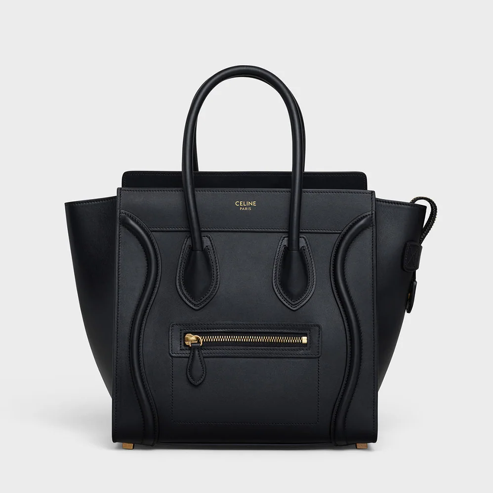 Celine Micro Luggage Handbag in Smooth Calfskin for Women in Black Celine Micro Luggage Handbag in Smooth Calfskin for Women in Black
