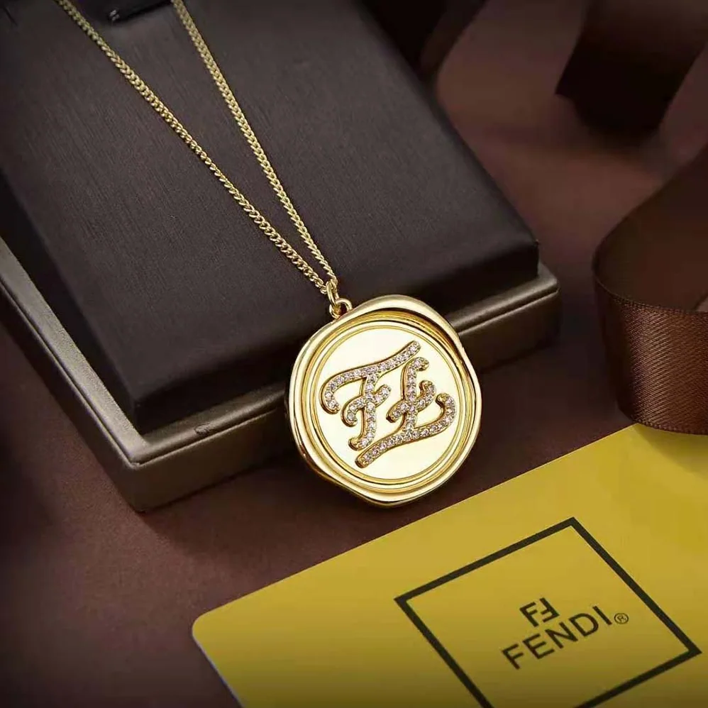 Fendi Karligraphy Gold for Women in Colored Necklace Fendi Karligraphy Gold for Women in Colored Necklace