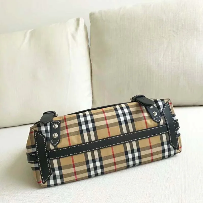 Burberry Large Leather Trim Vintage Check Messenger Bag for Men