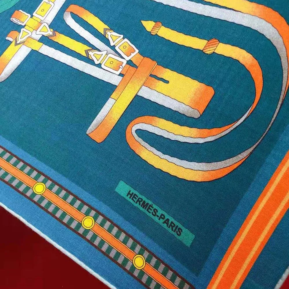 Hermes Lettres Equestre Scarf 90 for Women in Navy