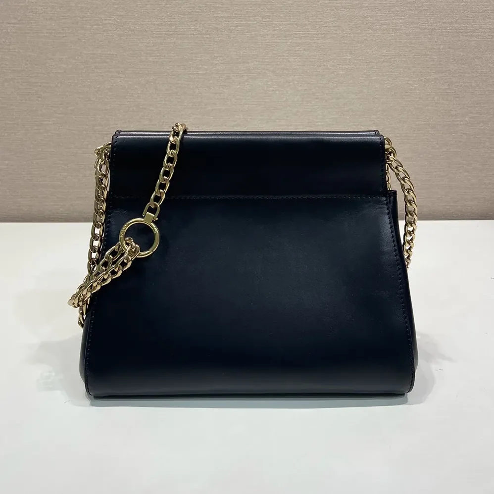 Prada Enchaîné Mini Leather Bag for Women in Black