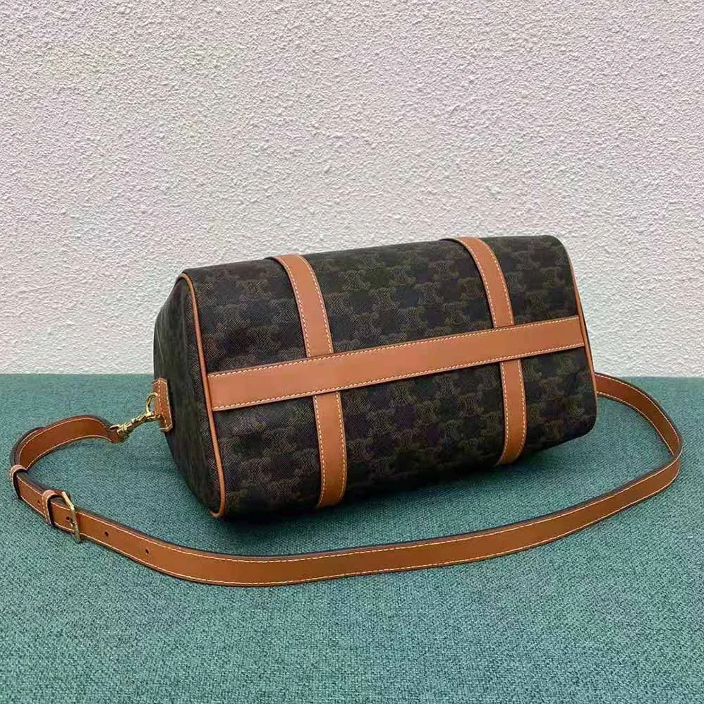 Celine Boston Bag in Triomphe Canvas for Women in Brown Celine Boston Bag in Triomphe Canvas for Women in Brown