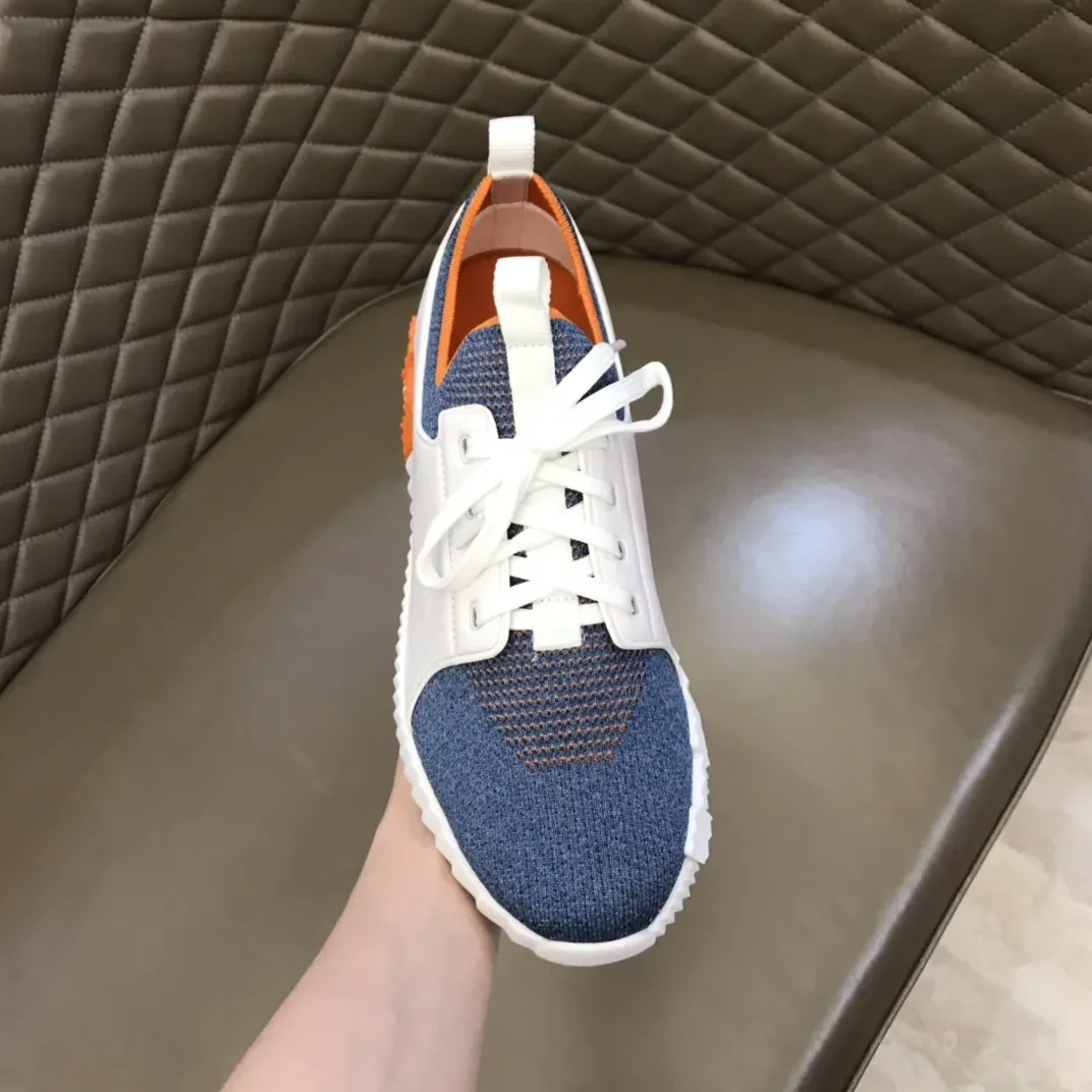 Hermes Depart Sneaker White in Blue Hermes Depart Sneaker White in Blue